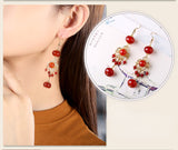 Ethnic Style Agate Retro Long Tassel Temperament Earrings
