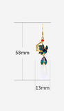 Vintage Style Classic Painted Enamel Magnolia Earrings