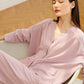 Plus Size Women Solid Casual Homewear Pajamas Suits