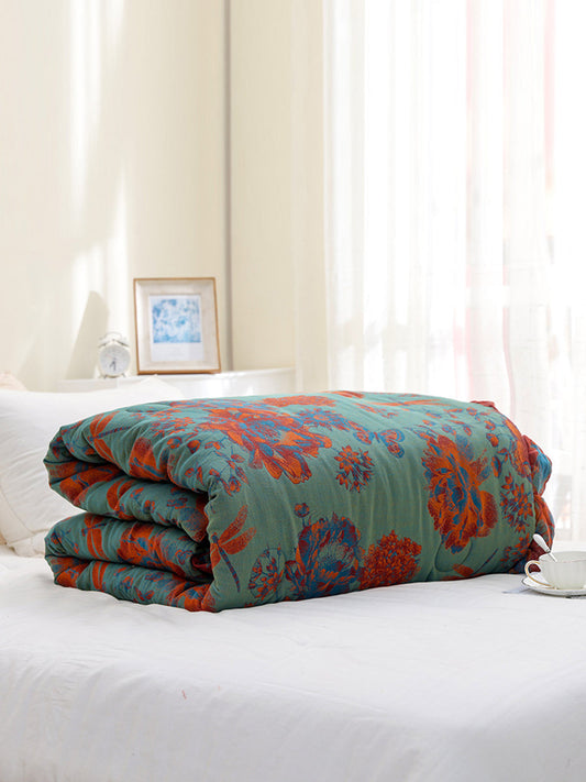 Winter Vitage Flower Cotton Thick Warm Quilt