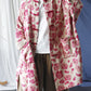 Women Vintage Spring Flower Buckle Robe Long Shirt