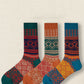 3 paires de chaussettes d'hiver rétro en coton pour couple