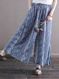 Women Summer Ethnic Batik Wide-leg Loose Pants