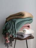 Pure Color Nordic Style Queen Bedcover Sofa Blanket