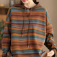 Women Casual Stripe Spring Hooded Sweatshirt