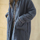 Women Vintage Solid Winter Linen Padded Coat