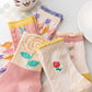 5 paires de chaussettes d'automne à imprimé jacquard doux pour femmes