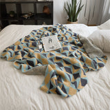 Thick Geometric Kniited Sofa Bed Throw Blanket