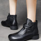 Women Autumn Casual Soft Leather Chunky Heel Ankle Boots