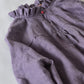 Women Spring Casual Ruffle Collar Solid 100%Linen Shirt