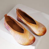 Women Vintage Grain Leather Soft Flat Shoes