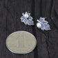 Women Casual Sliver Maple Leaf Pearl Earrings