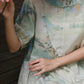 Women National Style Print Button Pocket Ramie Dress