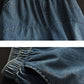 Women Casual Stitching Elastic Waist Pocket Denim Turnip Pants