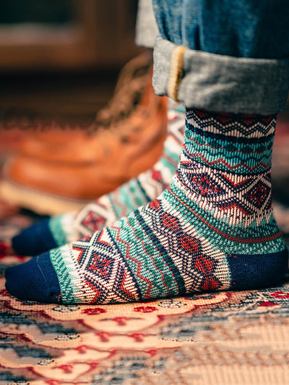 4 Pairs Women Vintage Winter Socks