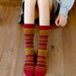 6 Pairs Women Winter Vintage Jacquard Socks