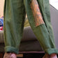 Women Summer Retro Patch Spliced Pocket Loose Linen Pants