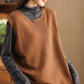 Women Casual Solid Knitted Wool O-Neck Vest