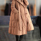 Women Winter Casual Drawstring Hooded Down Coat