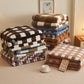 Couverture de lit à carreaux en flanelle de style japonais d'hiver