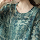 Chemise Ramie pour femmes, pull-over plissé à fleurs, porté Vintage