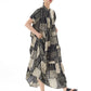 Robe ample d'été à rayures artistiques pour femmes, color block