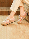 Women Summer Artsy Flower Jacquarfd Spliced Shoes