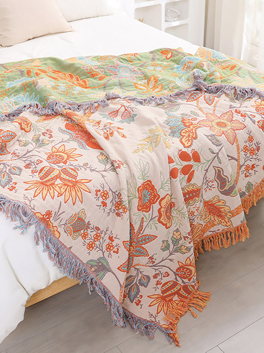 Cotton Queen Blanket 100% Cotton Bedcover Sofa Blanket
