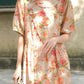 Women Chinese Vintage Summer Floral Button Loose Dress