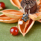2 PCS Shell Flower Red Agate Pearl Drop Earrings