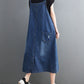 Women Summer Casual Washed Spliced Denim Overall Dress