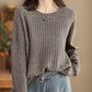Women Winter Casual Tie-dye O-Neck Knitted Sweater