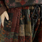 Women Vintage Patch Spliced Padded Cotton Pants
