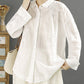 Women Artsy Spring Embroidery Loose Cotton Shirt