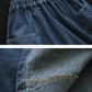 Jupe en jean ample avec poches épissées pour femmes, couleur unie, Artsy