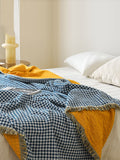 Lattice Tassel 100%Cotton Sofa Bed Throw Blanket