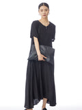 Women Summer Casual Loose Solid Irregular Hem Dress