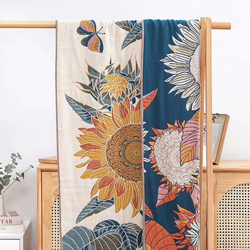 Pure Cotton Sunflower Five Layers Thick Bath Towel