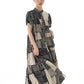Women Summer Artsy Stripe Colorblock Loose Dress