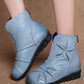 Women Vintage Leather Spliced Ankle Boots