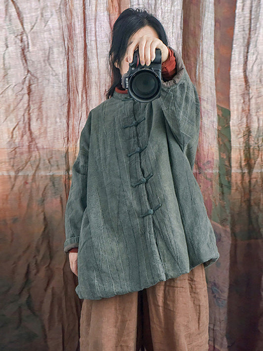 Women Winter Retro Warm Linen Coat