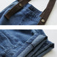 Women Retro Solid Pocket Button Washed Loose Denim Jumpsuits