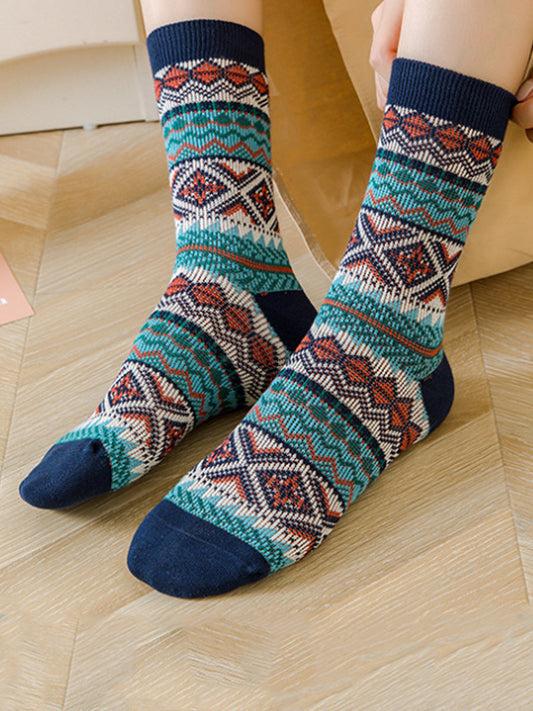 4 paires de chaussettes d'hiver vintage pour femmes