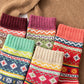 5 Pairs Women Retro  Print Winter Socks