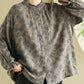 Women Artsy Flower Lacework Ruffle Shirt