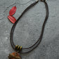 Women Ethnic Alloy Dragonfly Wooden Pandent Necklace