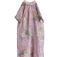 Women National Summer Flower Button Split-Hem Loose Dress
