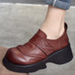 Women Solid Genuine Leather Soft Platform Shoes