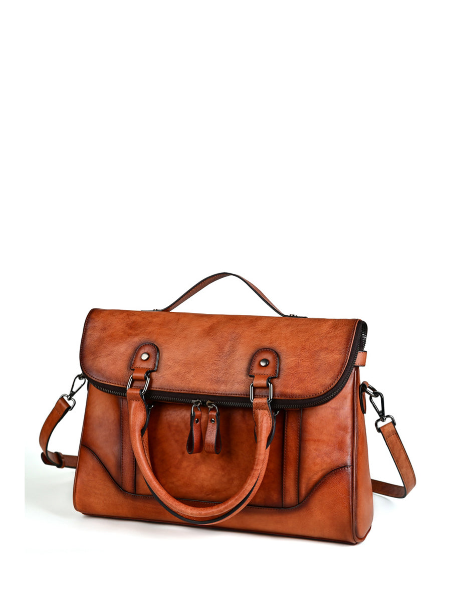 Vintage Leather Solid Handbag Crossbody Bag