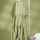 Women Classic Embroidery Draped Lacework Loose Dress